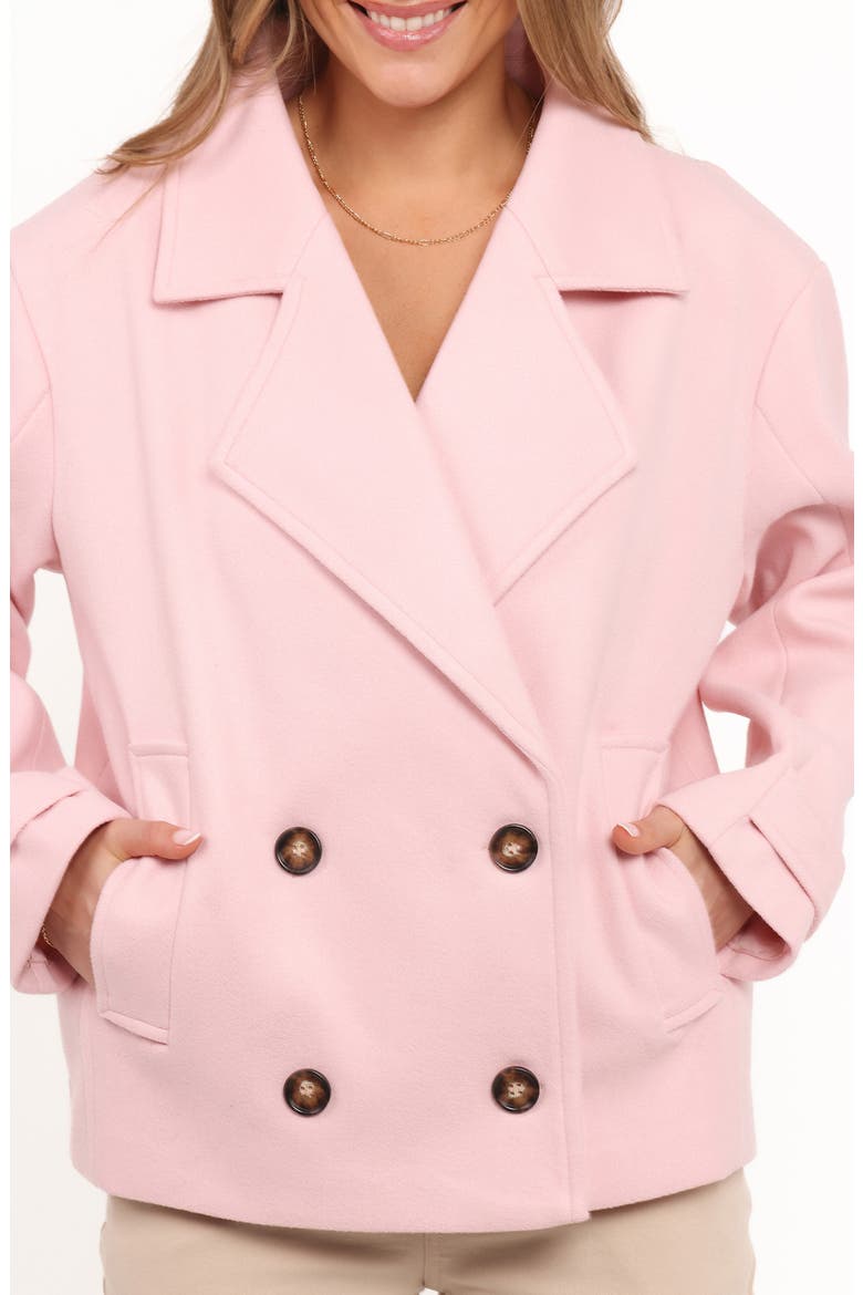 Lindy Cropped Coat, Alternate, color, BABY PINK