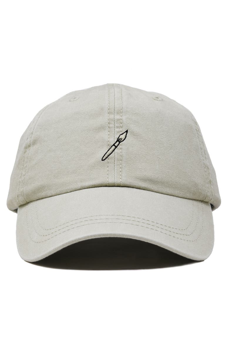 Paint Brush Dad Cap, Main, color, Washed Stone White