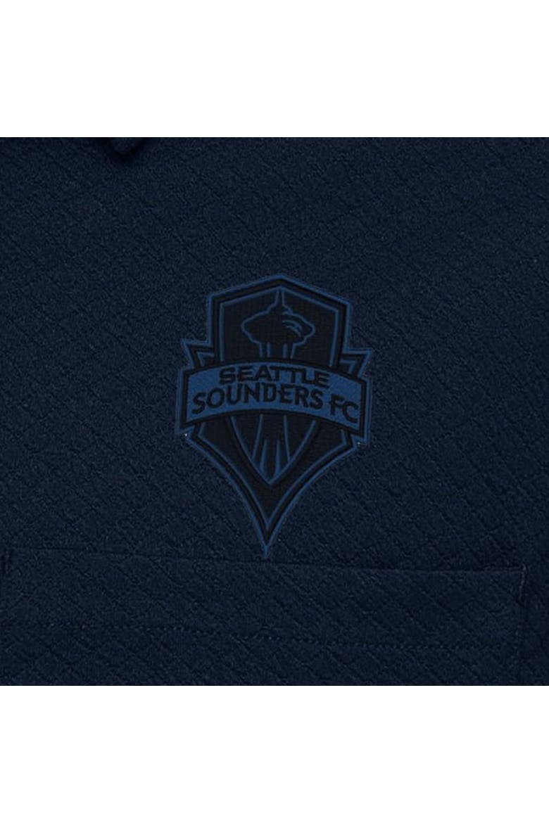 Men's Antigua Navy Seattle Sounders FC Streamer Diamond Button-Up Shacket, Alternate, color, Navy