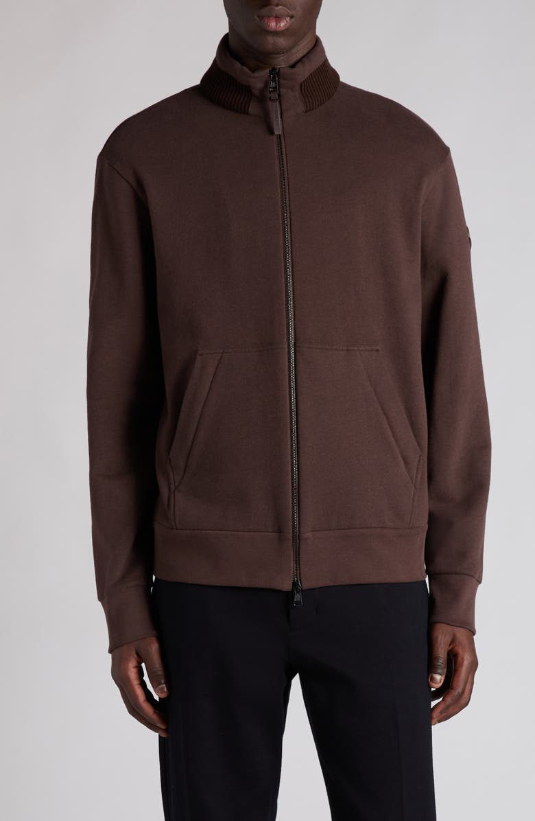 Moncler Cotton & Cashmere Jacket, Main, color, Raisin Brown