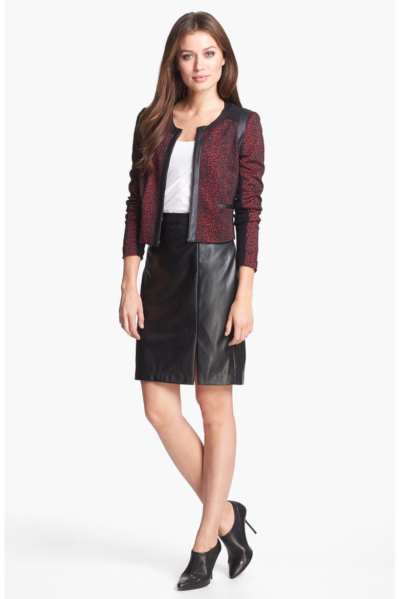Faux Leather Skirt, Alternate, color, RICH BLACK