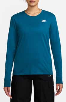 Nike Club Logo Cotton Long Sleeve Graphic T-Shirt