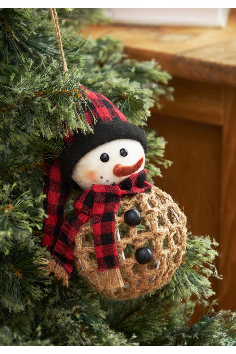 Snowman Ornament, Alternate, color, Red