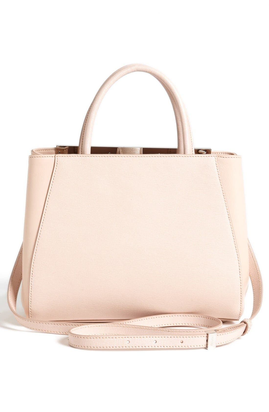 '2Jours - Petite Bug' Leather Shopper, Alternate, color, PINK PLASTER