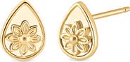Bony Levy 14K Gold Getty Flower Stud Earrings