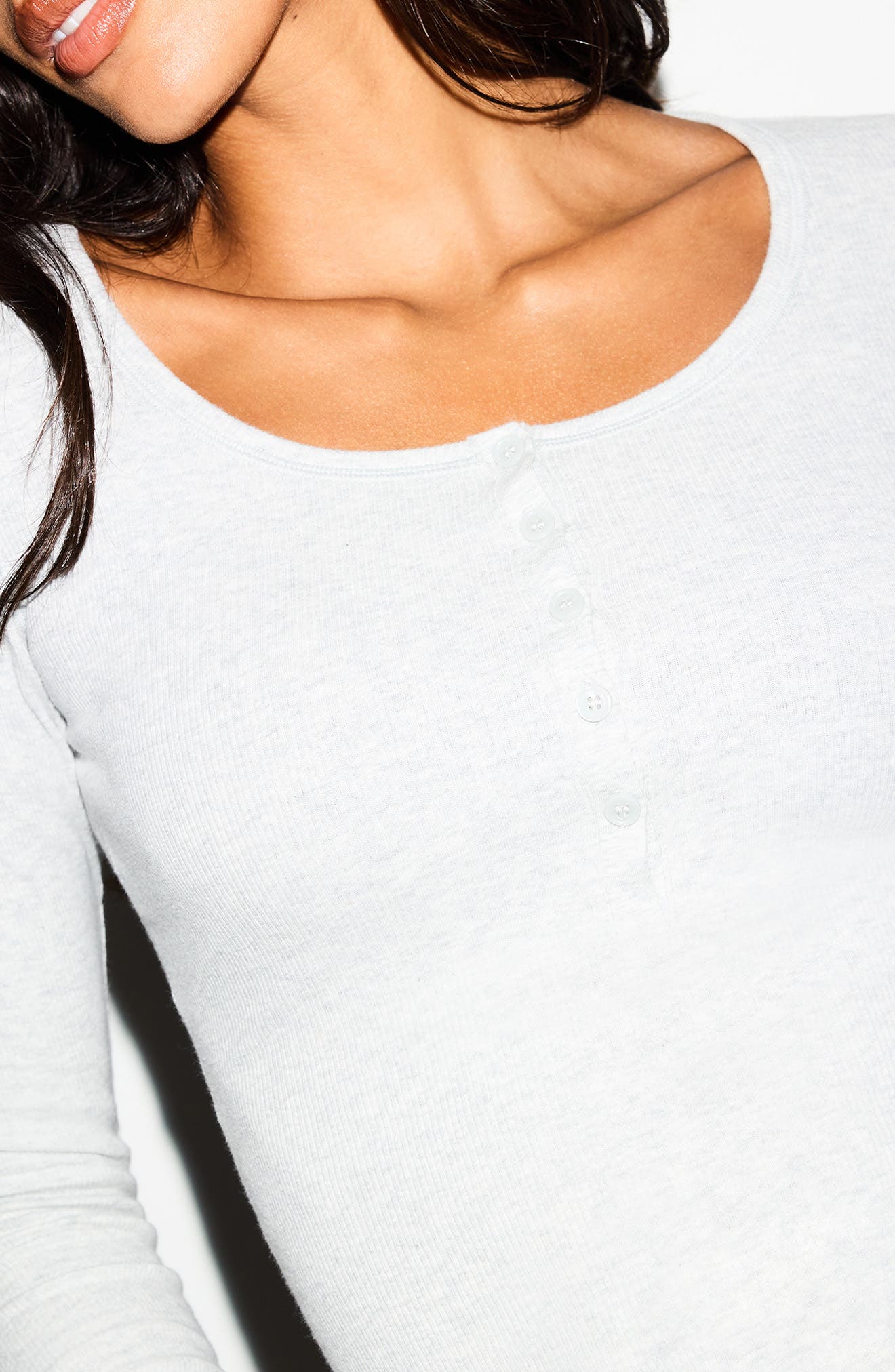 Cotton RIb Scoop Neck Henley - image 4