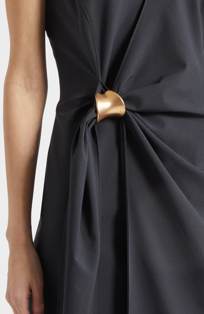 Cinq à Sept Enez Bangle Halter Neck Midi Dress, Alternate, color, Black