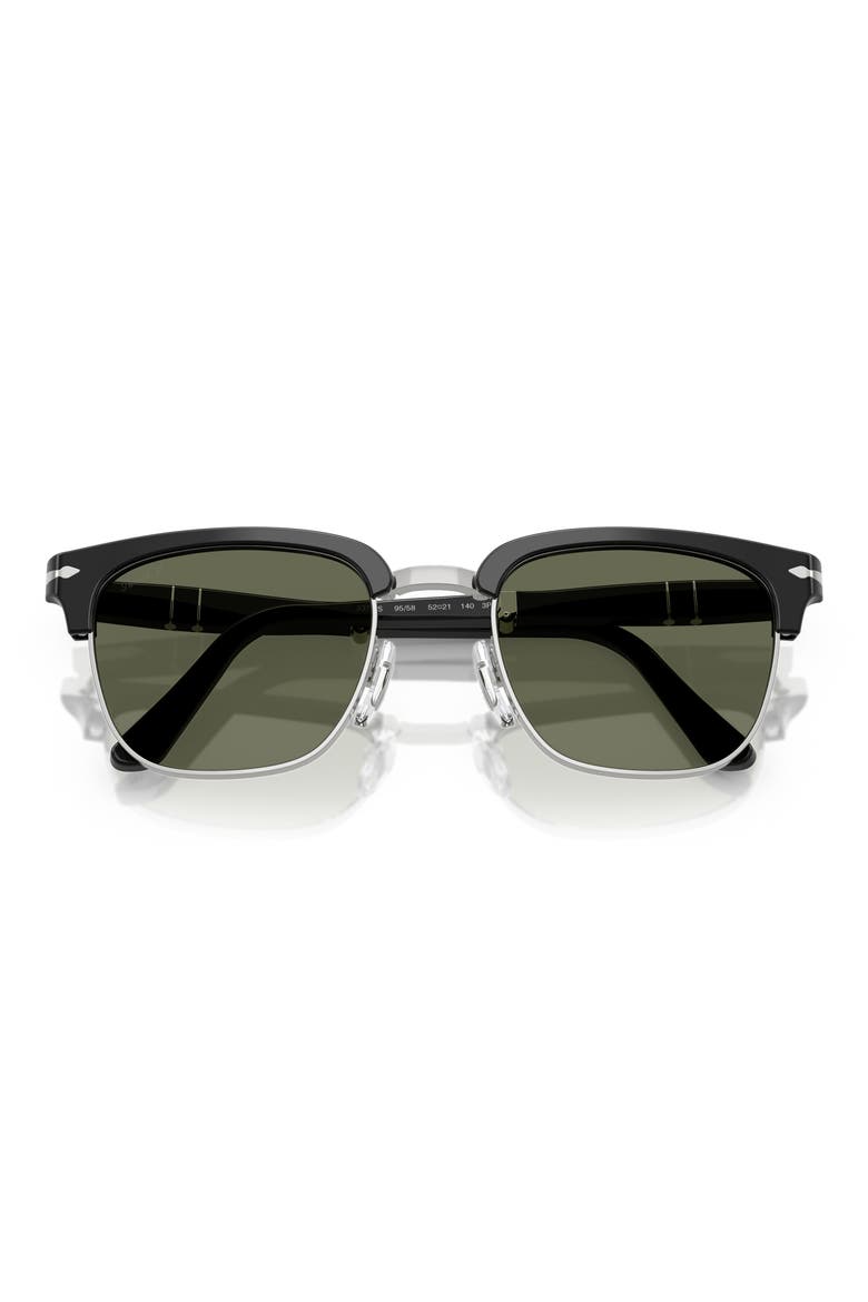 52mm Polarized Square Sunglasses, Alternate, color, BLACK/ POLAR GREEN