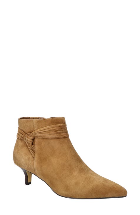 Kitten fashion heel suede booties