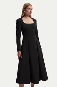 Karen Millen Stretch Sweetheart Neck Midi Dress