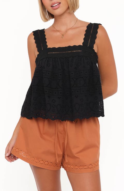 Aideen Sleeveless Eyelet Top
