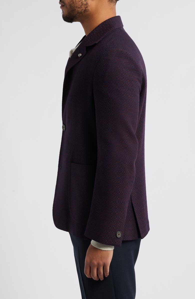 Jack Victor Quest Knit Ready Burgundy Wool Jacket, Alternate, color, Burgundy