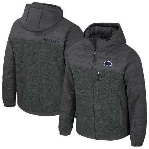 Men's Colosseum Charcoal Penn State Nittany Lions Nightman Full-Zip Hoodie Puffer Jacket