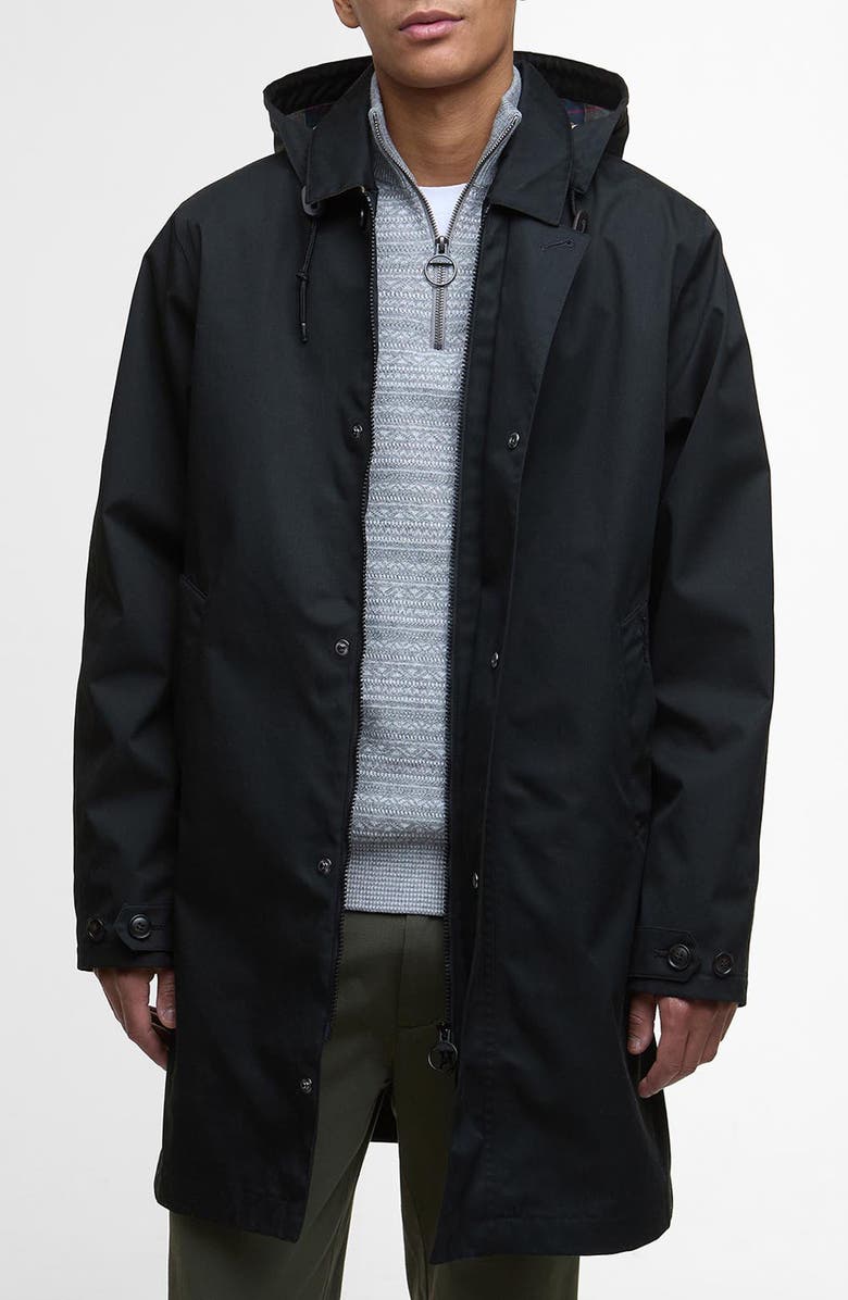 Barbour Lorig Waterproof Raincoat, Main, color, Black