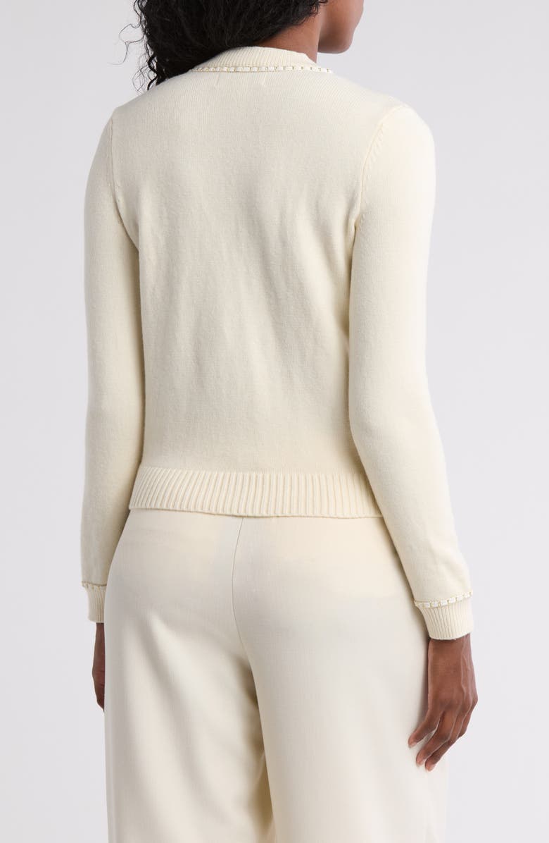 BY DESIGN Casey Faux Pearl Button Cardigan, Alternate, color, Ivory/ Ivory