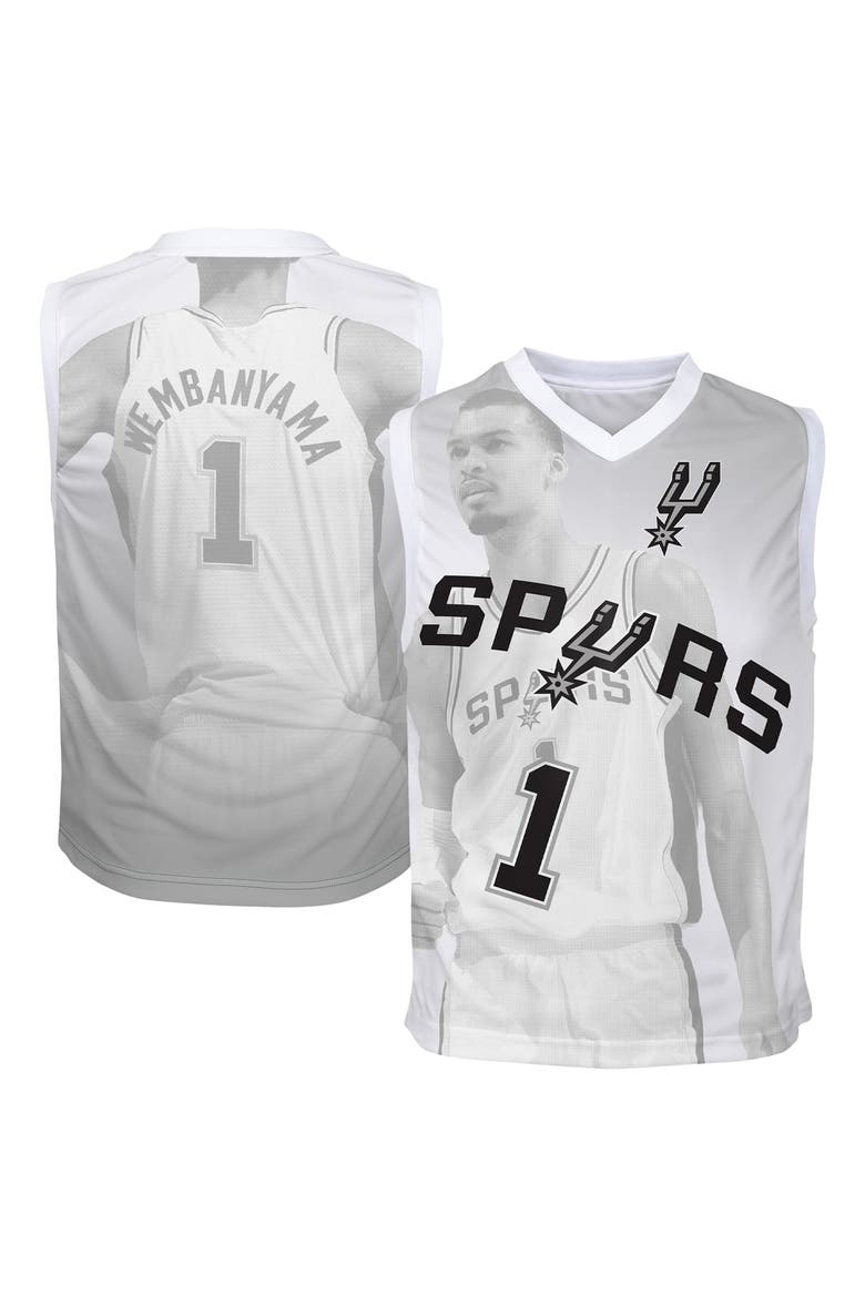 Youth Outerstuff Victor Wembanyama Silver San Antonio Spurs Hometown Fashion Jersey, Main, color, Silver