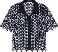 Milly Addison Sheer Lace Top