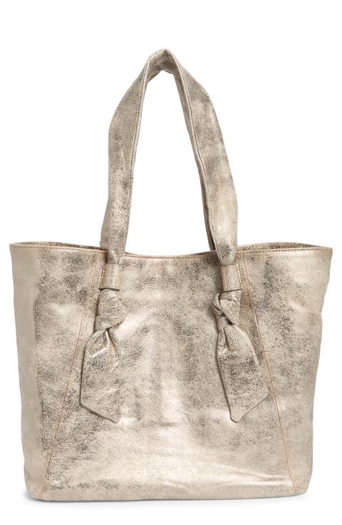 Nora Knotted Strap Leather Tote