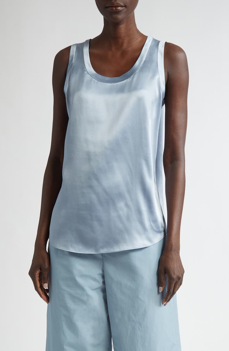 Lafayette 148 New York Perla Reversible Silk Blouse, Main, color, Paper Blue