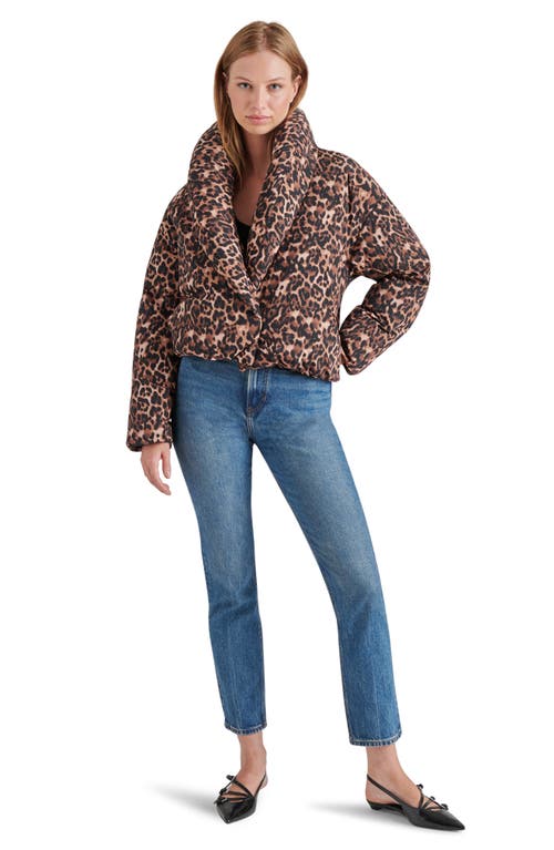 Steve Madden Evy Leopard Print Puffer Jacket