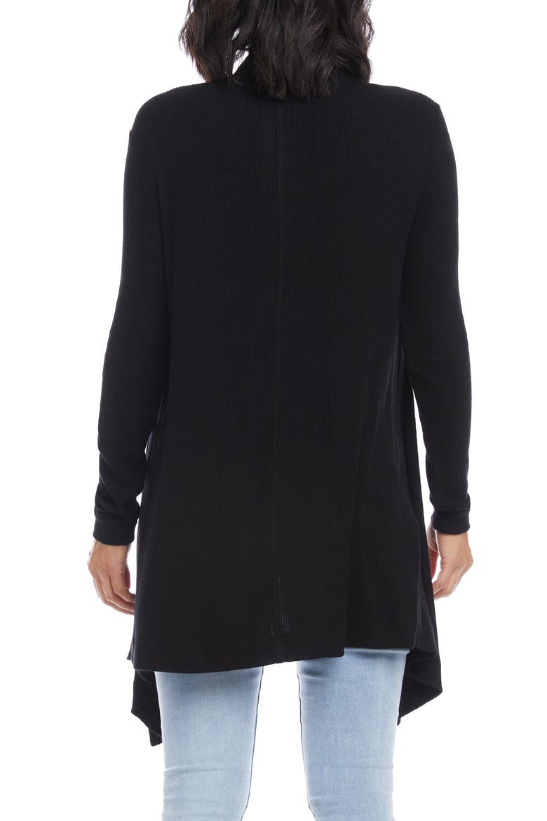 Drape Front Cardigan, Alternate, color, BLACK