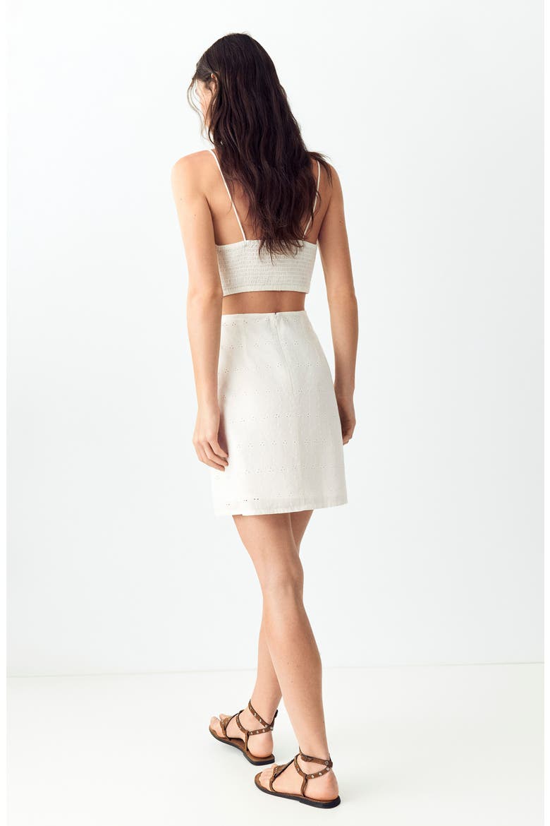 Embroidered Eyelet Cutout Minidress, Alternate, color, OFF WHITE