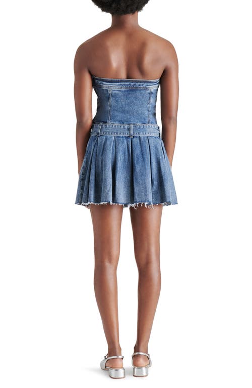 Steve Madden Rowe Strapless Denim Minidress In Blue Denim