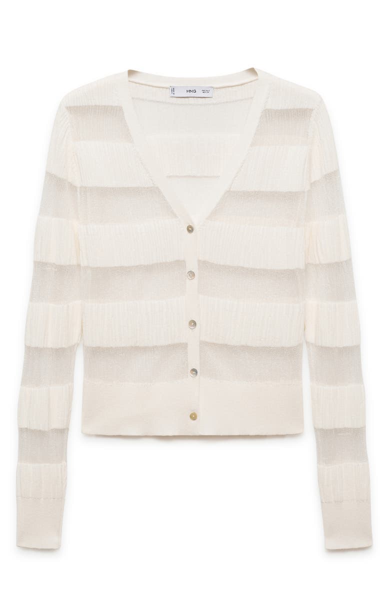 MANGO Sheer Stripe Cardigan, Main, color, 