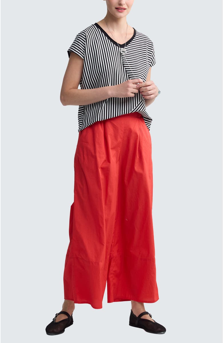 LUUKAA Vanya Striped V-Neck Top, Alternate, color, Black Strip