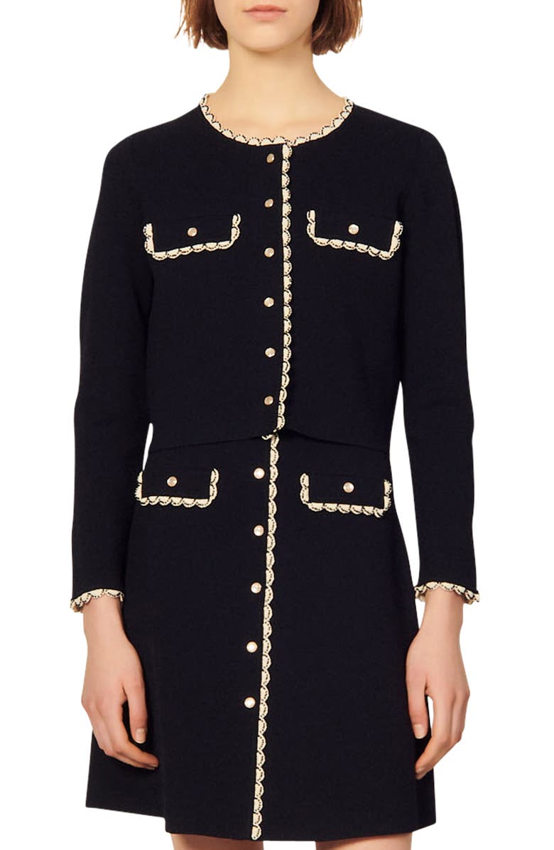 SANDRO Donovan Long Sleeve Jacket, Main, color, Blue