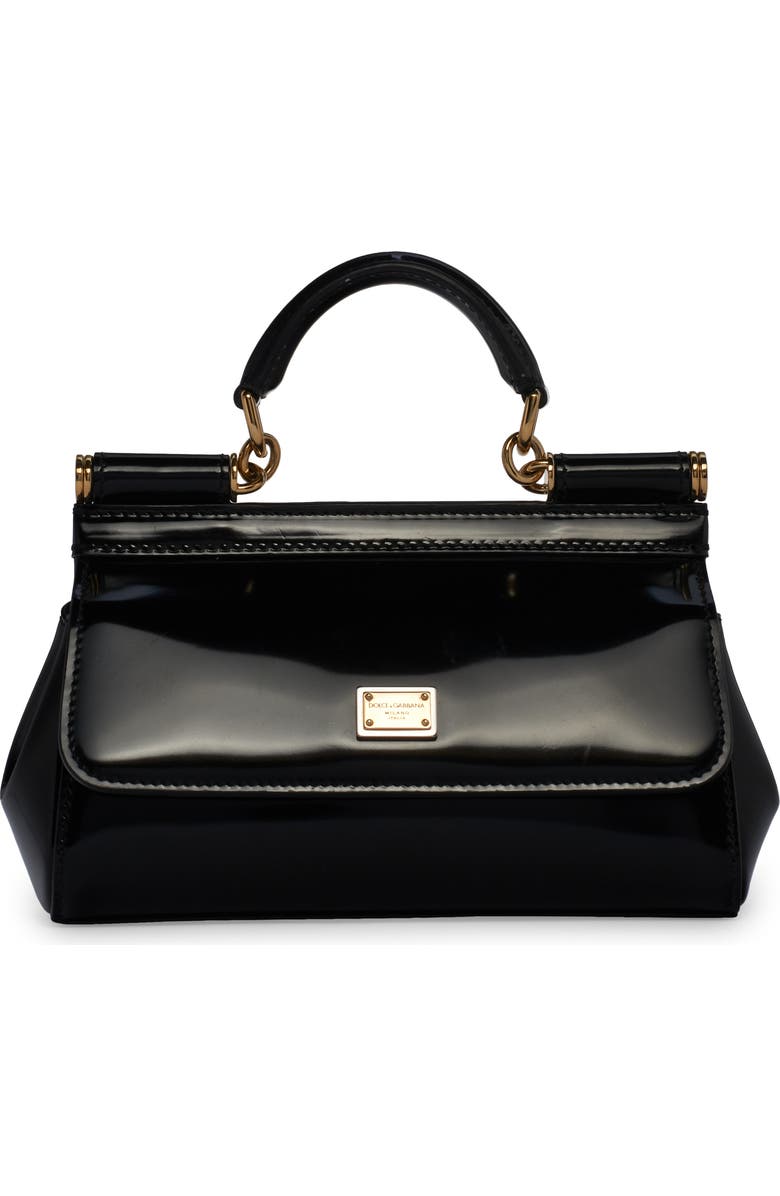 Dolce&Gabbana Small Sicily East/West Patent Leather Handbag, Main, color,