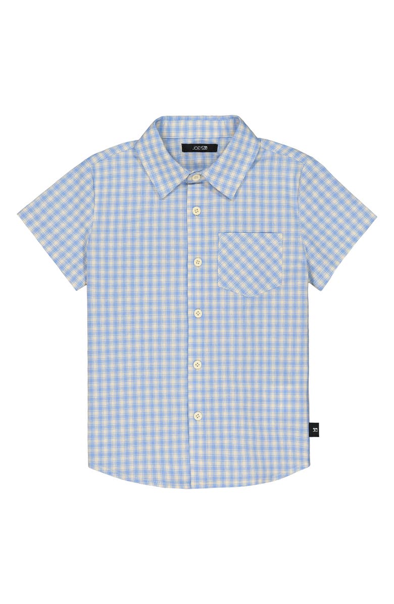 Joe's Jeans Gingham Short Sleeve Button-Up Shirt & Shorts Set, Alternate, color, Light Blue