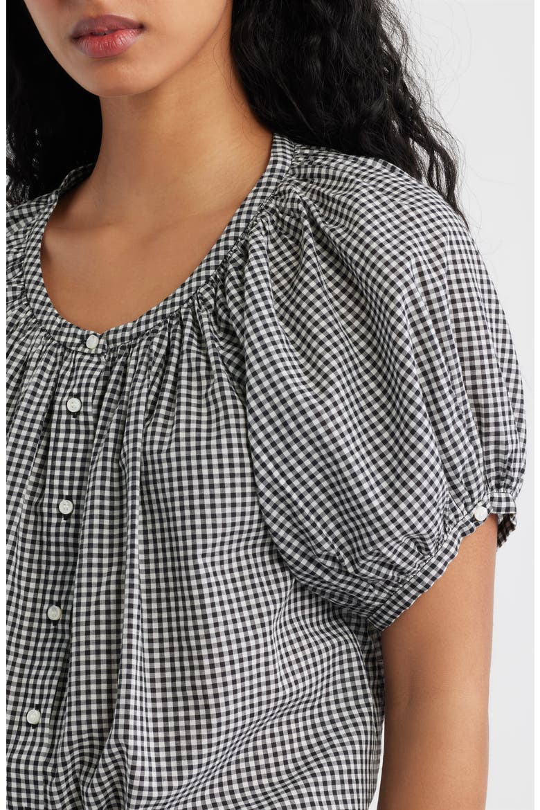 June Organic Cotton Gingham Top, Alternate, color, NOIR LA MADDALENA GINGHAM