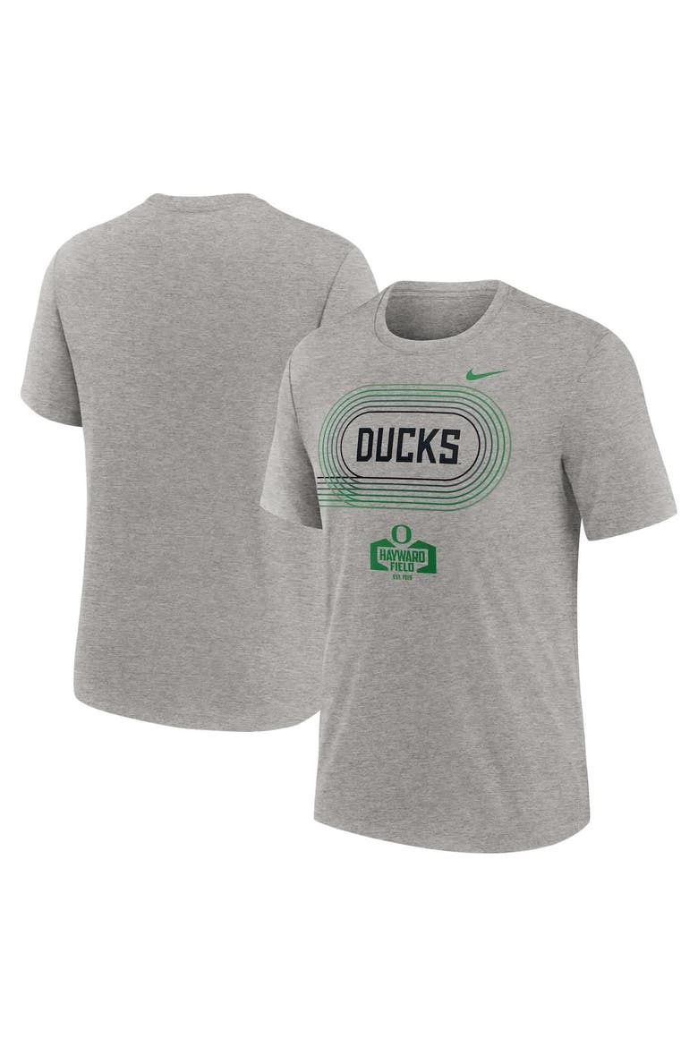 Men's Nike Heather Gray Oregon Ducks Campus Local Tri-Blend T-Shirt, Main, color, Heather Gray
