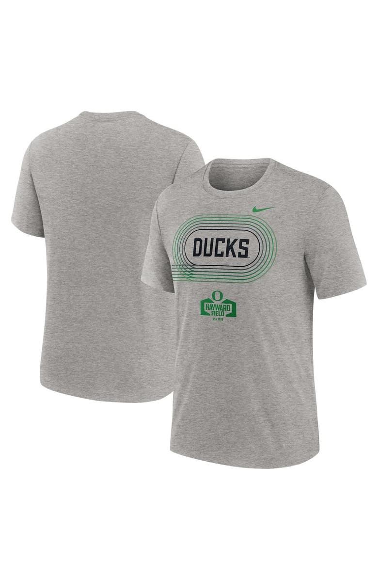 Nike Men's Nike Heather Gray Oregon Ducks Campus Local Tri-Blend T-Shirt, Main, color, Heather Gray