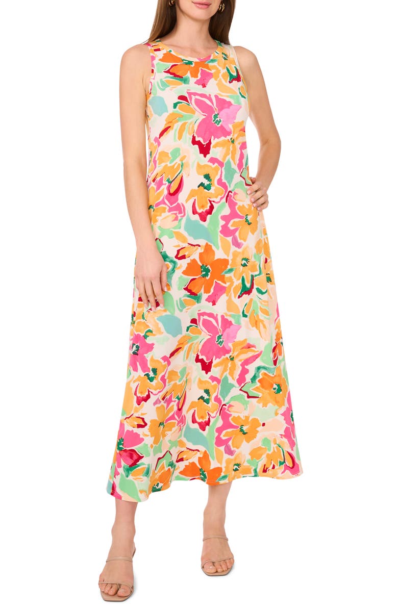 Vince Camuto Floral Sleeveless Maxi Dress, Main, color, 