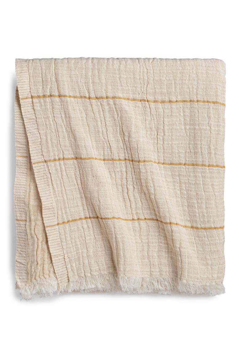 Sahara Stripe Throw Blanket, Main, color, BEIGE