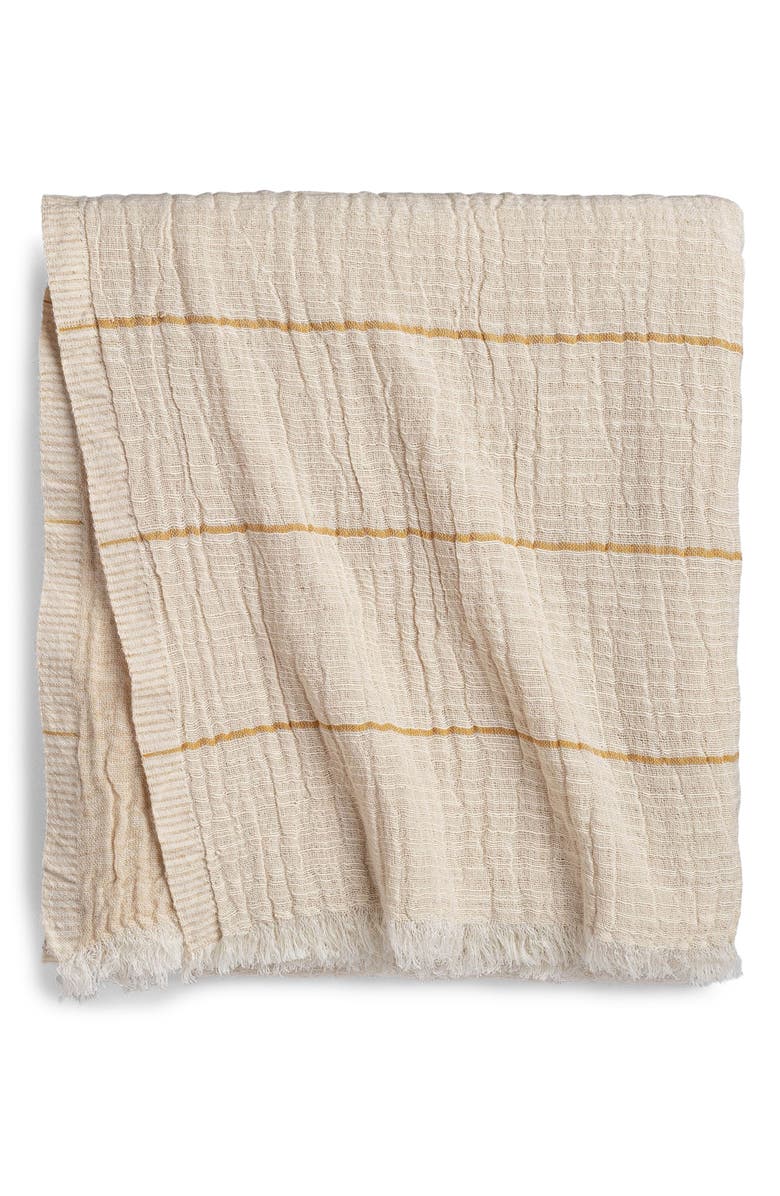 Crane Air Sahara Stripe Throw Blanket, Main, color, Beige