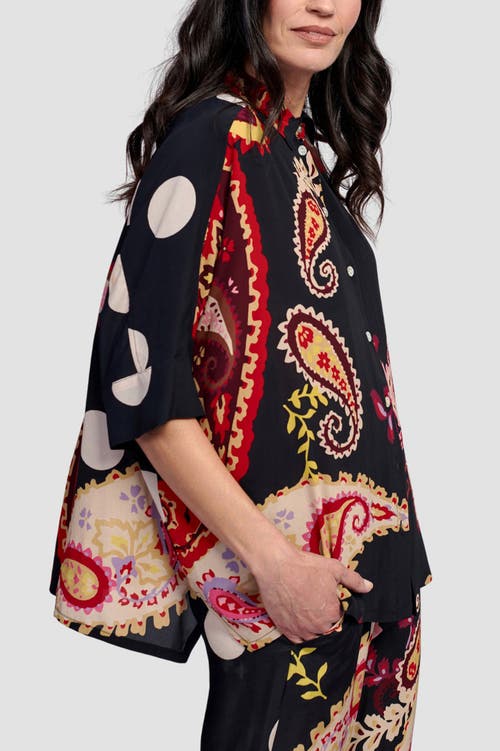ALEMBIKA ALEMBIKA FIESTA MIXED PRINT BUTTON-UP SHIRT