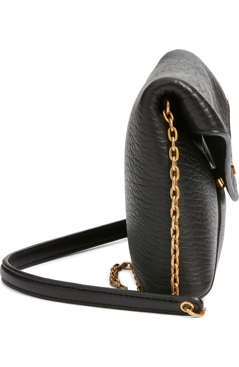 Saint Laurent Small Leather Crossbody Bag, Alternate, color, Noir