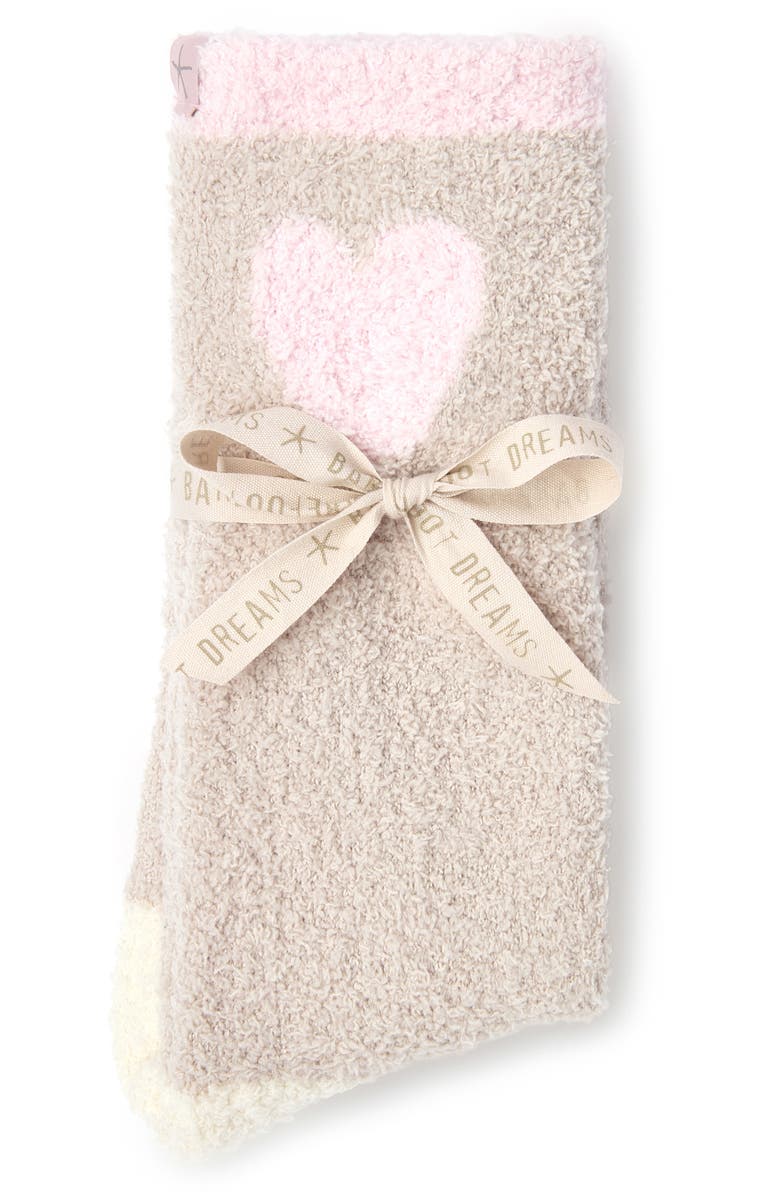 Barefoot Dreams<sup>®</sup> CozyChic<sup>®</sup> Colorblock Heart Crew Socks, Alternate, color, Stone Multi