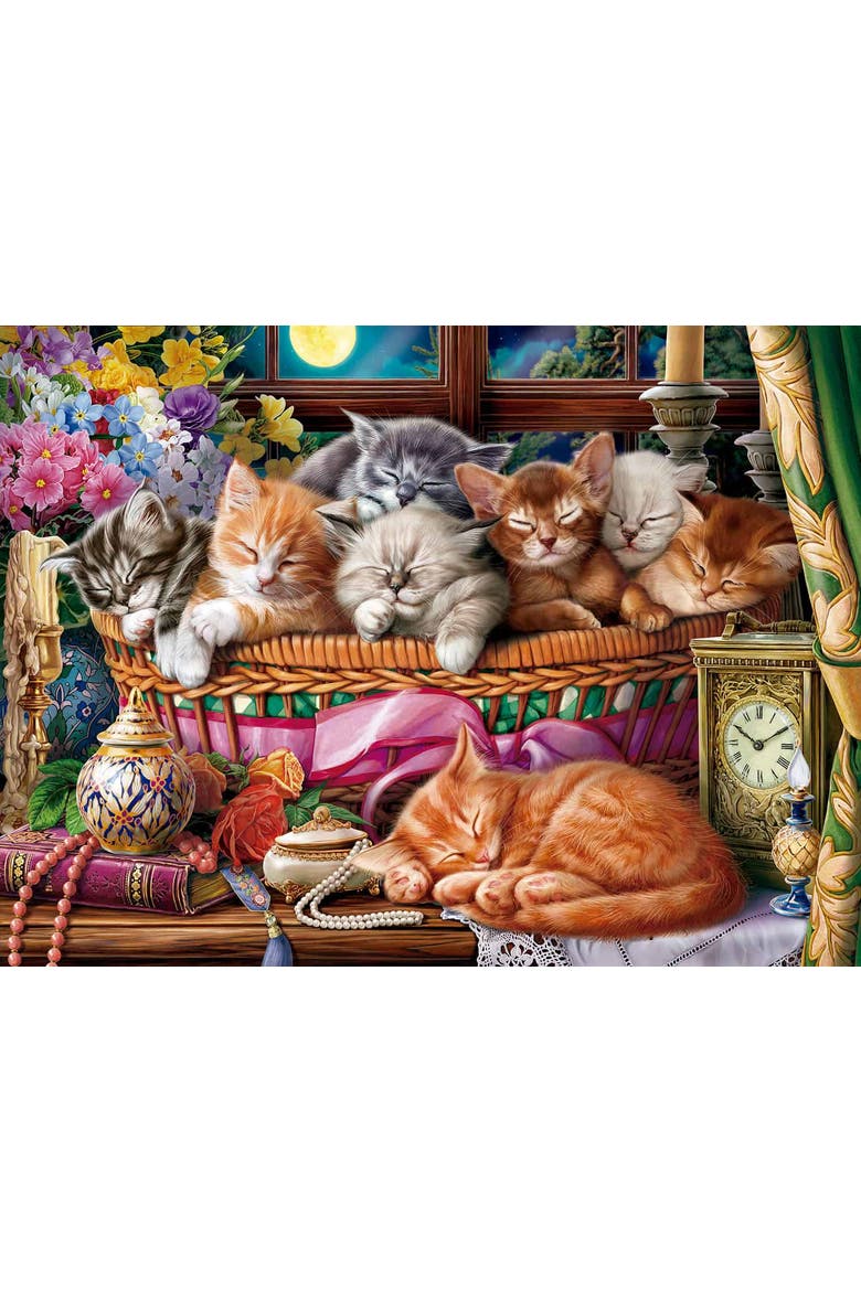 Night Kittens 500 piece Jigsaw Puzzle for Adults, Alternate, color, Multicolor