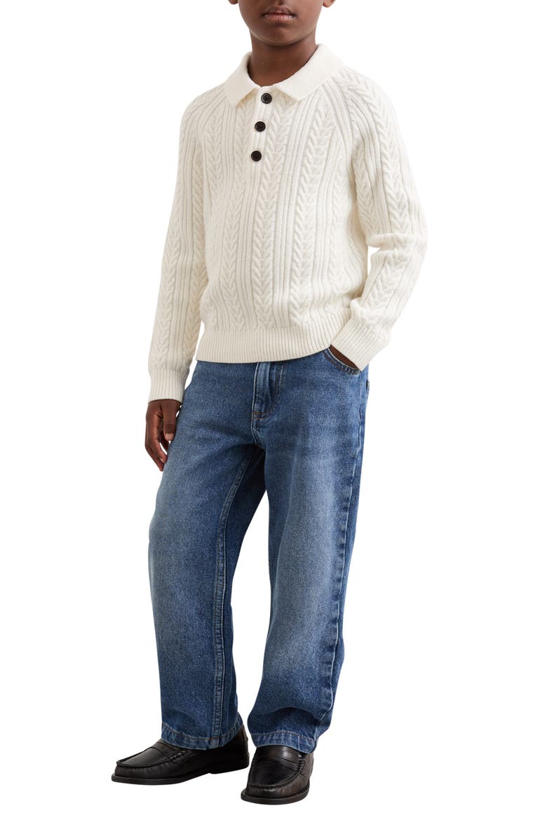 Kids' Evesham Polo Sweater, Alternate, color, OFF WHITE