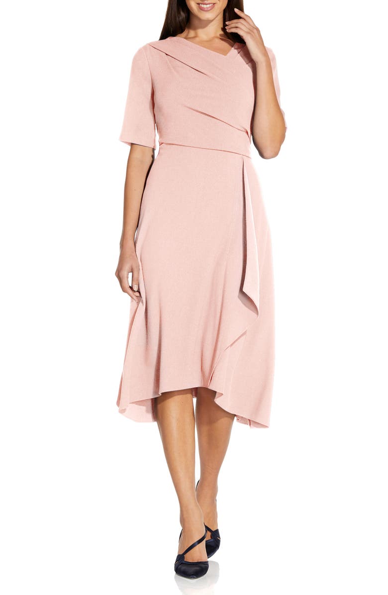 Adrianna Papell Asymmetrical Hem A-Line Dress, Main, color, 