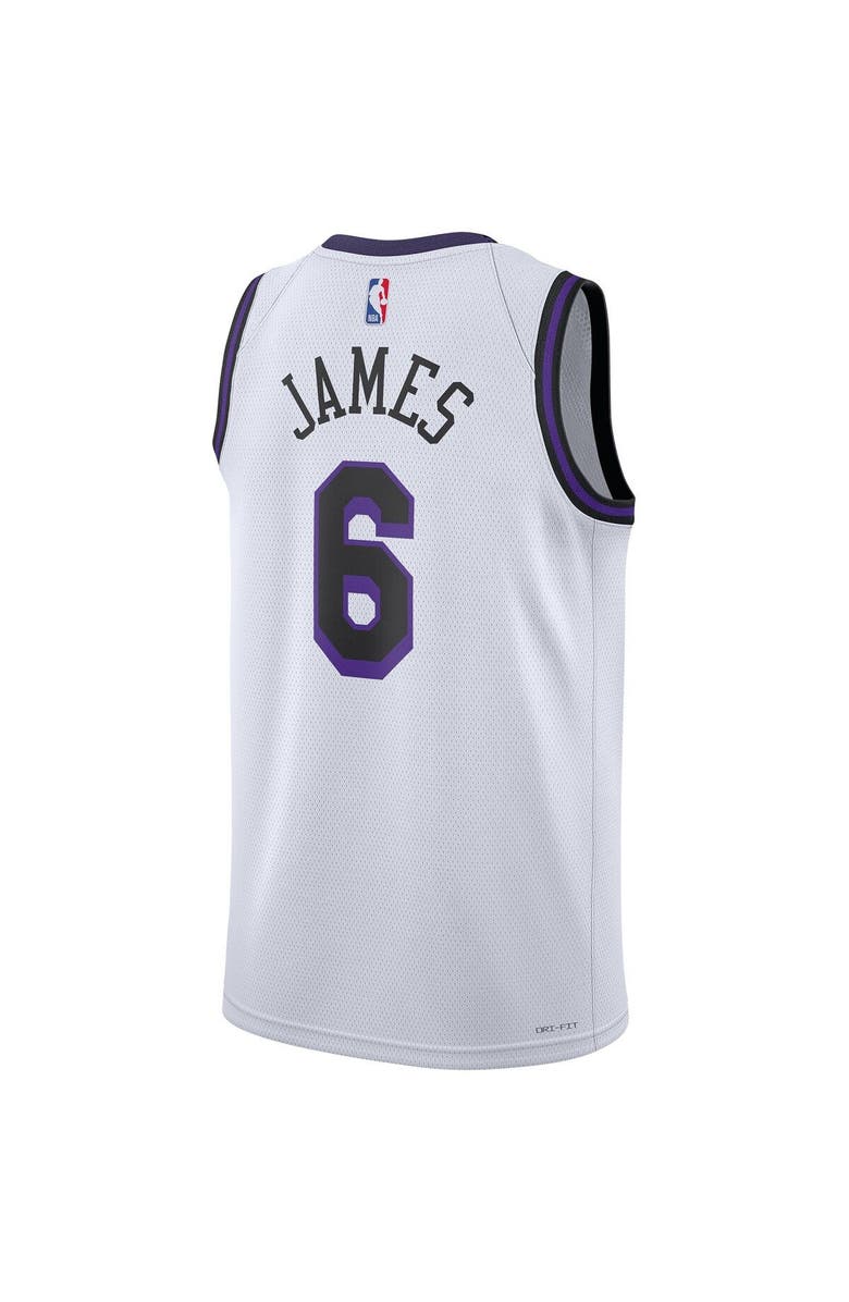 Nike Unisex Nike LeBron James White Los Angeles Lakers 2022/23 Swingman Jersey - City Edition, Alternate, color,