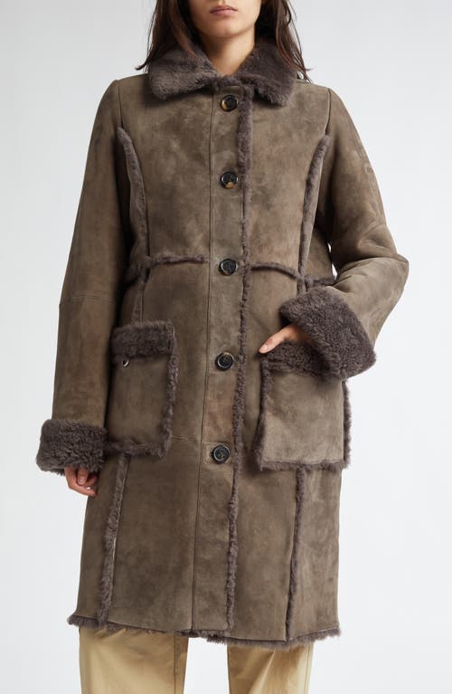 Saks Potts Emma Genuine Shearling Coat in Grey Almond 