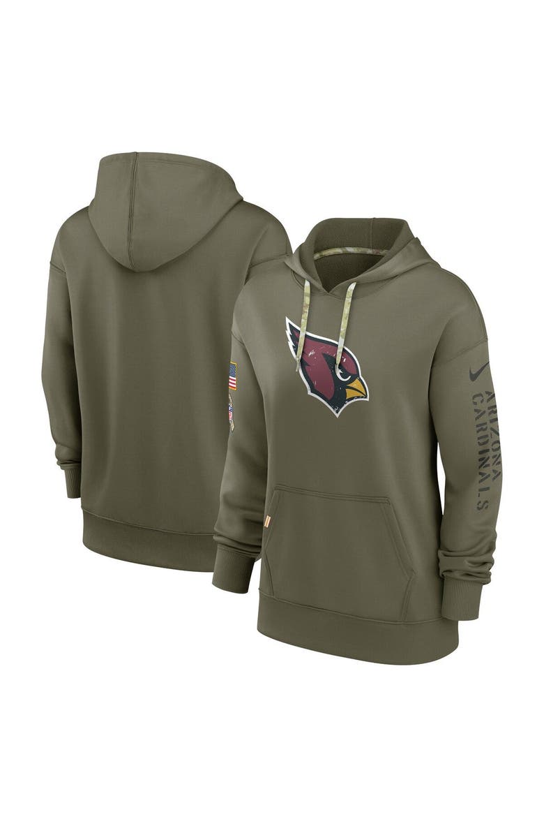 Women's Nike Olive Arizona Cardinals 2022 Salute To Service Performance Pullover Hoodie, Main, color, Olive