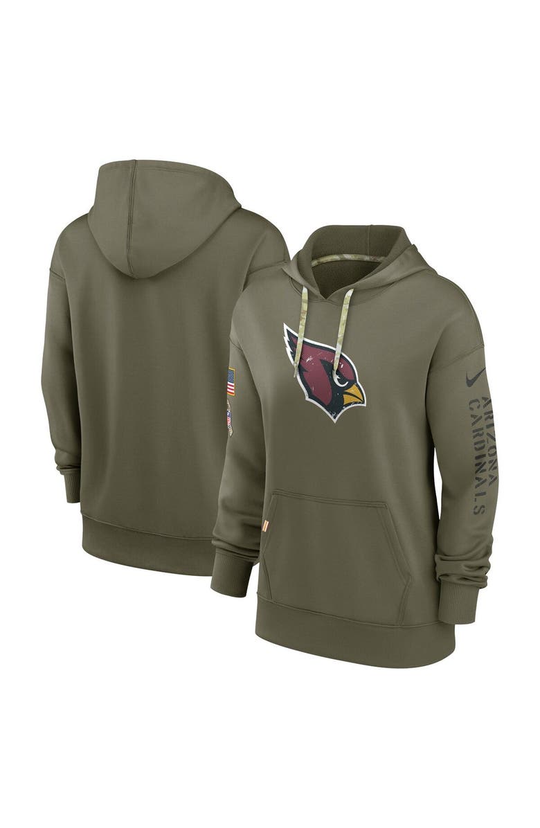 Nike Women's Nike Olive Arizona Cardinals 2022 Salute To Service Performance Pullover Hoodie, Main, color, 