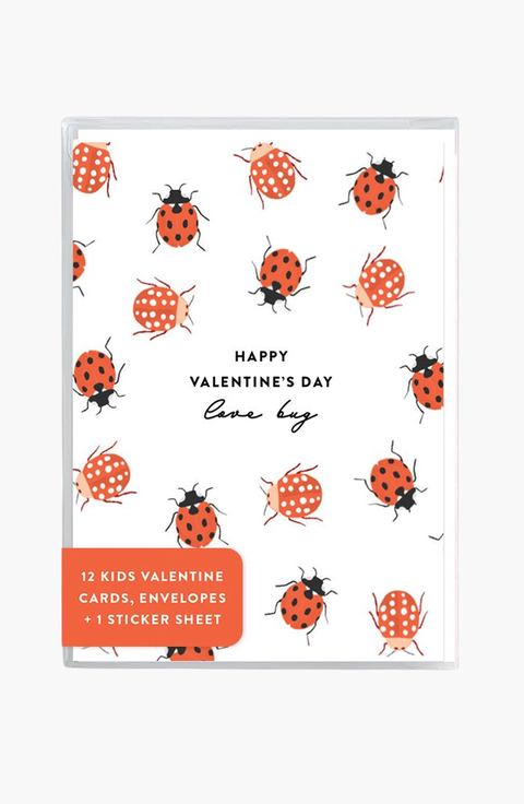 Love Bug Kids Mini Valentines Greeting Card Set