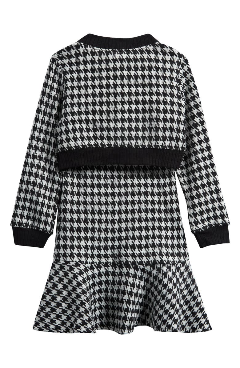 Iris & Ivy Kids' Drop Hem Dress & Cardigan Set, Alternate, color, Black/White